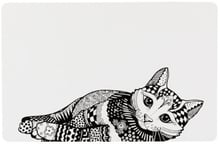 Коврик Trixie Zentangle под миски для котов 44х28 см белый/черный (4011905247885)