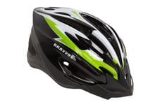 Шлем велосипедный HE 126 черно-бело-салатовый HEAD-004