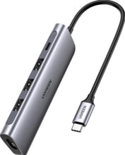 Ugreen Adapter CM136 USB-C to 3xUSB 3.0+HDMI+USB-C Space Gray (70495)