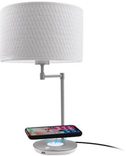 Macally Wireless Charging with USB Port Table Lamp 10W White (LAMPCHARGEQI-E)