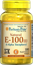 Puritan's Pride Vitamin E-100 iu 100% Natural-100 Softgels