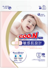 Подгузники Goo.N Plus для детей 4-8 кг (размер S, на липучках, унисекс, 70 шт.)
