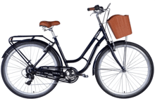 Велосипед AL 28" Dorozhnik CORAL FRW Vbr рама с багажником задняя St с корзиной Pl с крылом St 2024 (темно-синий) (OPS-D-28-406)