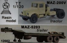 Вантажівка ZZ MODELL МАЗ-200В із причепом