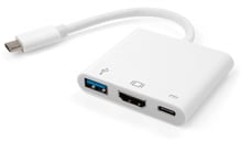 Vinga Adapter USB-C to USB-C + HDMI + USB White (VCPATC2HDMIUSBPDWH)