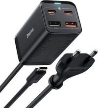 Baseus Wall Charger GaN3 Pro 2xUSB 2xType-C 65W Black with USB-C cable (CCGP040101)