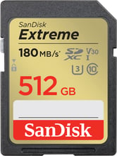 SanDisk 512GB SDXC Class 10 UHS-I U3 V30 Extreme (SDSDXVV-512G-GNCIN)