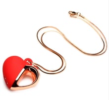 Ожерелье с подвеской вибратором Charmed Vibrating Silicone Heart Necklace, 90 см (красный)