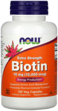 NOW Foods Biotin 10 mg (10,000 mcg) 120 veg caps Биотин