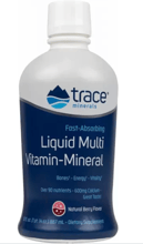 Trace Minerals Liquid Multi Vitamin-Mineral Жидкие мультивитамины и минералы ягодный вкус 887 мл