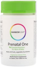 Rainbow Light Just Once Prenatal One Food-Based Multivitamin 30 Tabs Витамины для беременных
