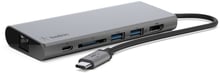 Belkin Adapter USB-C to USB-C+RJ45+SD+HDMI+2xUSB Space Grey (F4U092BTSGY)