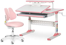 Комплект Парта Ergokids TH-320 Pink + Кресло Evo-kids Mio Lite KP (TH-320 W/PN + Y-208 KP)