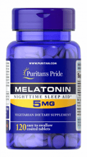 Puritan's Pride Extra Strength Melatonin 5 mg Мелатонин 120 таблеток