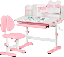 Комплект мебели (стол + стульчик + полка) Evo-kids BD-29 Panda XL Pink (BD-29 PN)