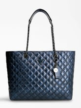 Женская сумка тоут Guess Cessily Tote темно-синяя (HWKM7679230-MID)