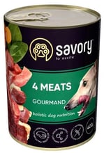 Влажный корм Savory Dog Gourmand для собак 4 вида мяса 400 г