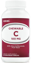 GNC Chewable C 100 mg Витамин С со вкусом ягод 90 вегатаблеток