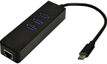 Dynamode USB-C to 3xUSB 3.0+RJ45 Black