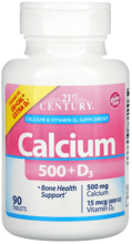 21st Century Кальций 500 + Витамин D3 Plus Extra Витамин D3 90 таблеток