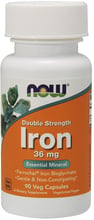 NOW Foods Iron 36 mg Double Strength 90 veg caps