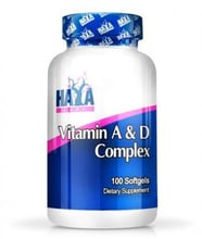 Haya Labs Vitamin A&D Complex Комплекс витаминов А и Д 100 капсул