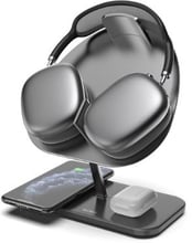 WIWU Wireless Charger Hubble Stand M15 15W Gray for Apple iPhone, Apple AirPods and Apple AirPods Max
