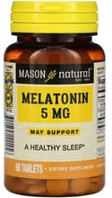 Mason Natural Melatonin 5 mg Мелатонин 60 таблеток