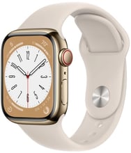 Apple Watch Series 8 41mm GPS+LTE Gold Stainless Case with Starlight Sport Band (MNJC3)