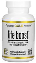 California Gold Nutrition Life Boost Витамины для сердечно-сосудистой системы и клеток 180 растительных капсул