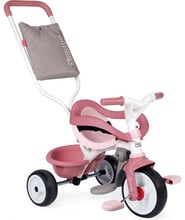 Дитячий металевий велосипед Smoby 3 в 1 Бі Муві Комфорт з ручкою, рожевий (740415)