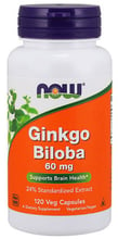 NOW Foods Ginkgo Biloba, 60 mg, 120 Veg Capsules
