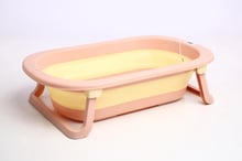 Набор Ванночка складная Babyhood Комфорт Плюс с термометром розовая + горка для купания Слоненок (ВН-328GG+BH-212SW)