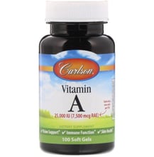 Carlson Labs Vitamin A, 25,000 IU, 100 Soft Gels (CAR-01131)