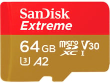 SanDisk 64GB microSDHC class 10 UHS-I A2 V30 Extreme (SDSQXA2-064G-GN6GN)