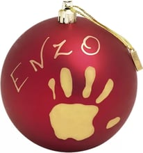 Набор для создания отпечатка ручки и ножки малыша Baby Art Рождественский шарик Мое волшебное Рождество Красный 11 см (34120153)