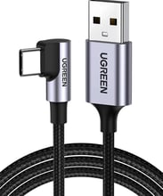 Ugreen Angled Alum. Braid USB Cable to USB-C 1m Black (50941)