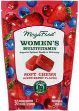 MegaFood Women's multivitamin Мультивитамины для женщин со вкусом ягод 30 жевательных конфет