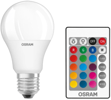 Лампа светодиодная Osram LED A60 9W 806Lm 2700К+RGB E27 пульт ДУ