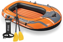Духместная надувная лодка с вёслами и насосом Bestway Hydro-Force Raft Set, 232х115 см (61102)