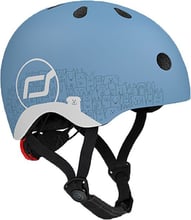 Шлем детский Scoot and Ride Светло-синий с фонариком 45-51см (SR-210225-STEEL)