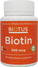 Biotus Biotin 300 mkg Биотин 100 таблеток