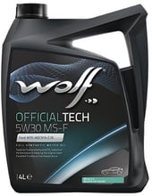 Моторное масло WOLF OFFICIALTECH 5W30 MS-F 4л