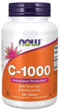 Now Foods C -1000 Вітамін С -1000 c шипшиною і биофлавоноидами 100 таблеток