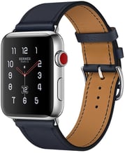 Apple Watch Series 3 Hermes 42mm GPS+LTE Stainless Steel Case with Indigo Swift Leather Single Tour (MQLQ2)