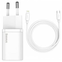 Baseus USB-C Wall Charger Super Si 20W White with Cable USB-C to Lightning (TZCCSUP-B02)