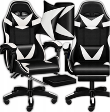 Кресло геймерское PLAYER с подставкой для ног White/Black (100009)