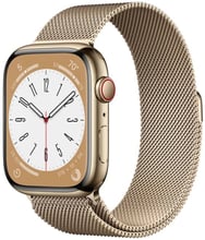 Apple Watch Series 8 45mm GPS+LTE Gold Stainless Steel Case with Gold Milanese Loop (MNKP3/MNKQ3/MNKR3)