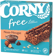 Упаковка злаковых батончиков Corny без сахара Фундук - нуга 6х20 г (4011800577810)