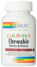 Solaray Childrens Chewable Vitamins and Minerals, Natural Black Cherry Flavor, 60 Chewables (SOR-04796)